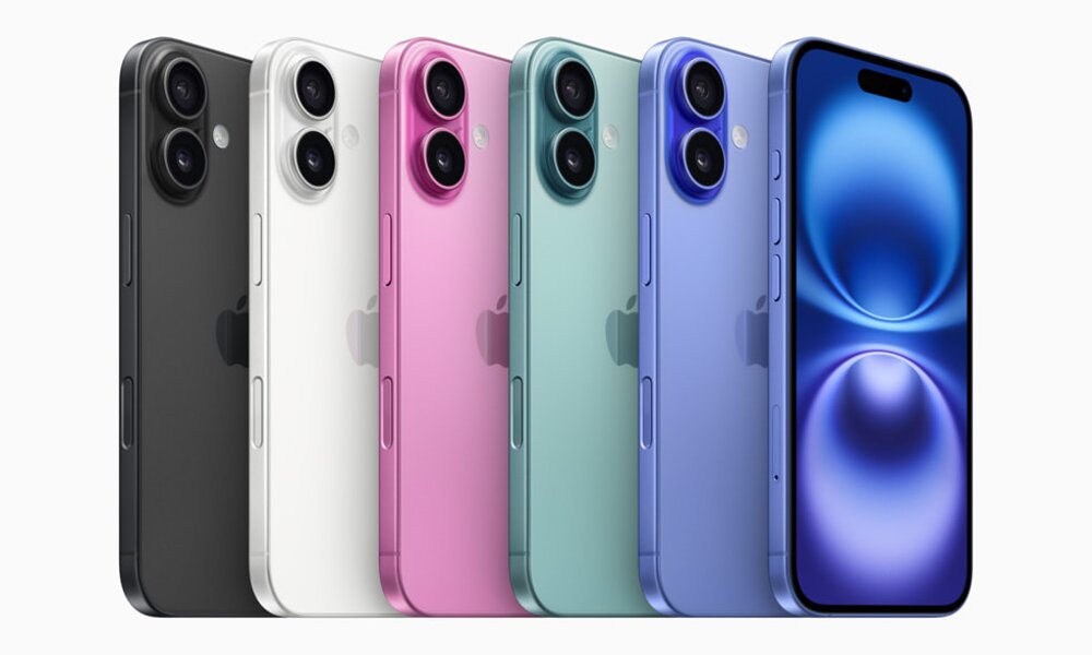 Mehrere Iphone 16 Modelle in verschiedenen Farben. | © Apple