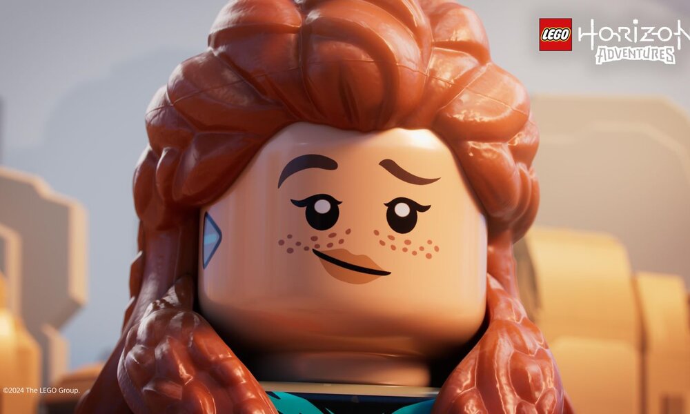Das Porträt von Aloy im LEGO Style - mit Sommersprossen und rotem Haar | © The LEGO Group