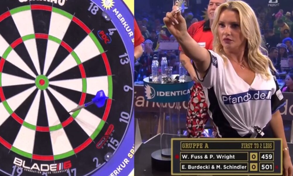 Nach bitterer Absage bei der „Promi Darts WM“: Evelyn Burdecki sorgt für Mega-Panne! | © ProSieben/Screenshot