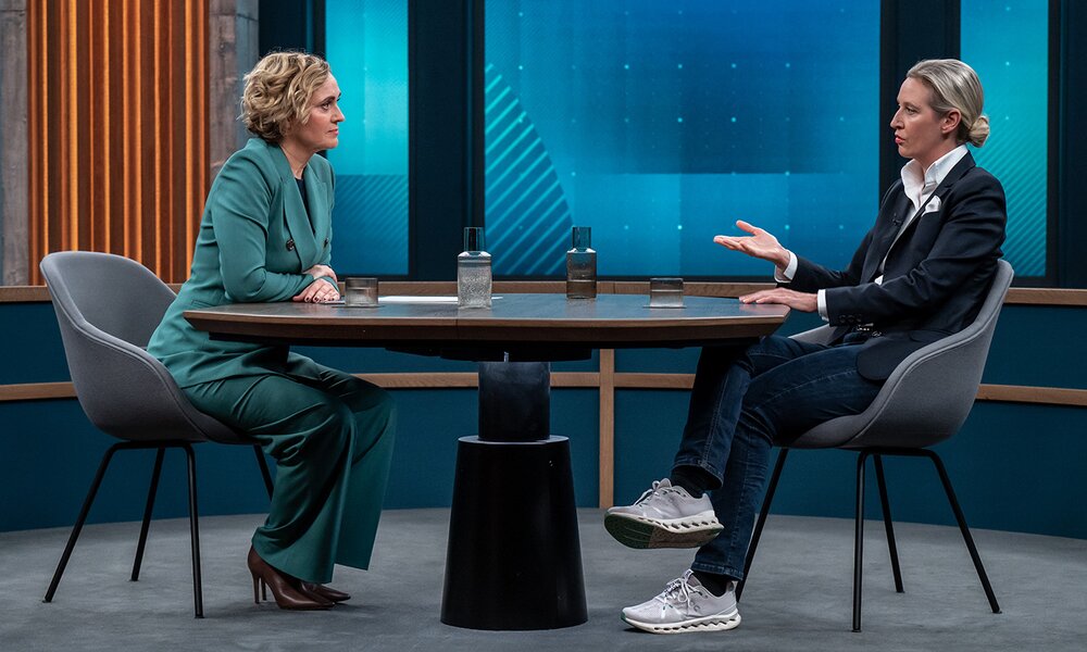 Alice Weidel bei Caren Miosga: Falsche Zahlen und weg mit den Windmühlen | © NDR