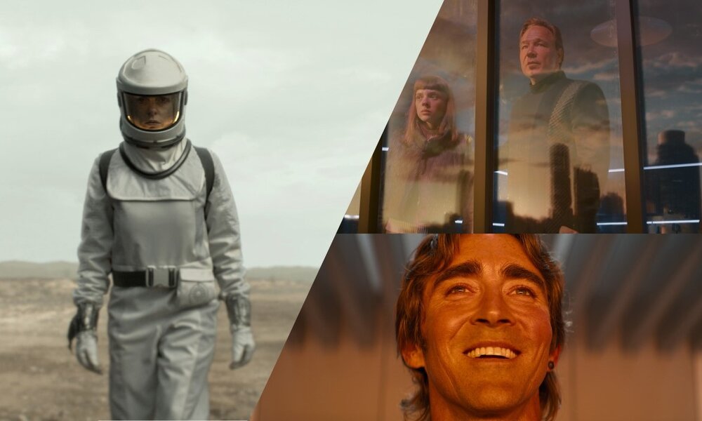 Richtig gute Science-Fiction-Serien der letzten Jahre: Die Apple-TV+-Aushängeschilder "Silo" (l.) und "Foundation" (r.u.) sowie die Netflix-Produktion "Bodies". | © Bilder: Netflix & Apple TV+ / Collage: Hörzu.de