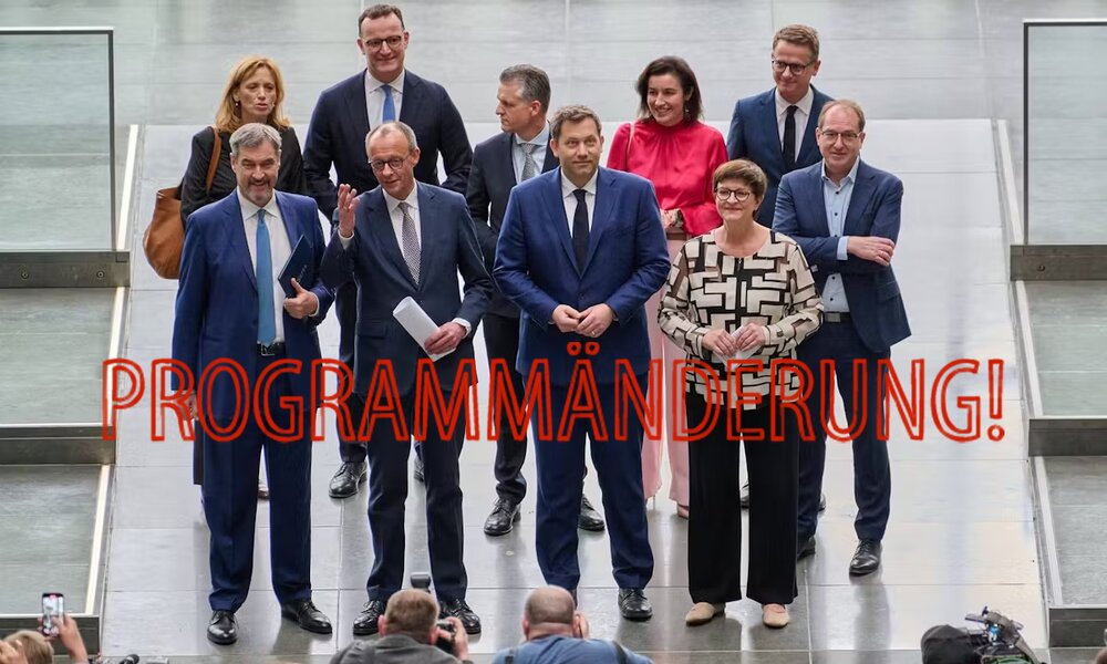 Die Vertreter von CDU, CSU und SPD bei der Vorstellung des neuen Koalitionsvertrags  | © Imago