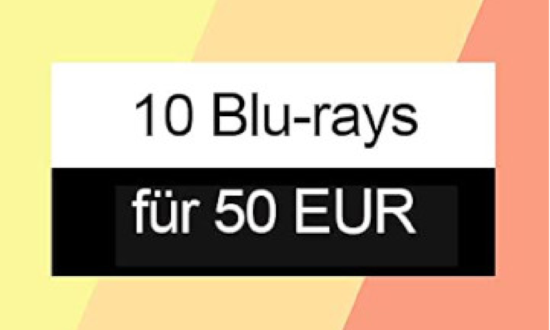 Schriftzug mit "10 Blu-rays für 50 Euro" | © Amazon