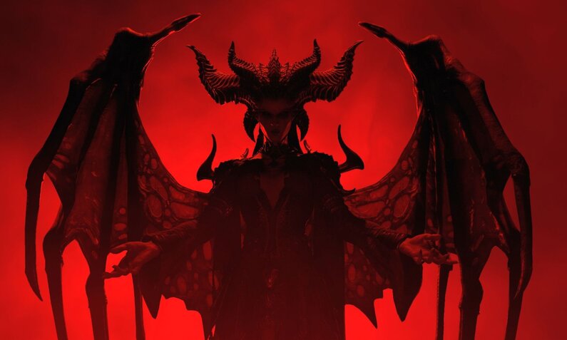 Diablo 4 Lilith in rotes Licht getaucht | © Blizzard/Hoerzu.de