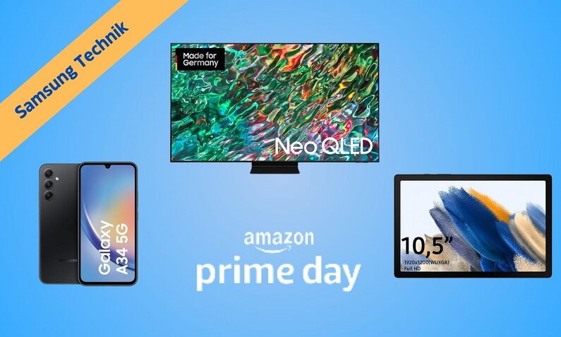 Samsung TV, Smartphnone und Tablet nebeineinander | © Amazon