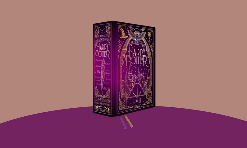 Schicker und bunter Einband der Gesamtasugabe von "Harry Potter" | © Amazon