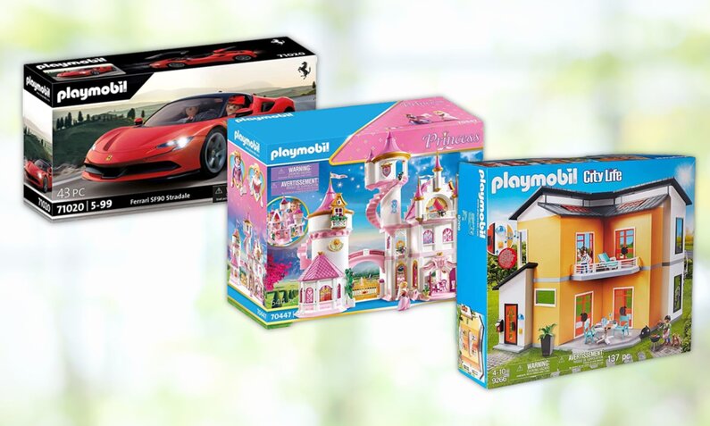 Drei Playmobil-Sets zu verschiedenen Themen nebeneinander | © Amazon