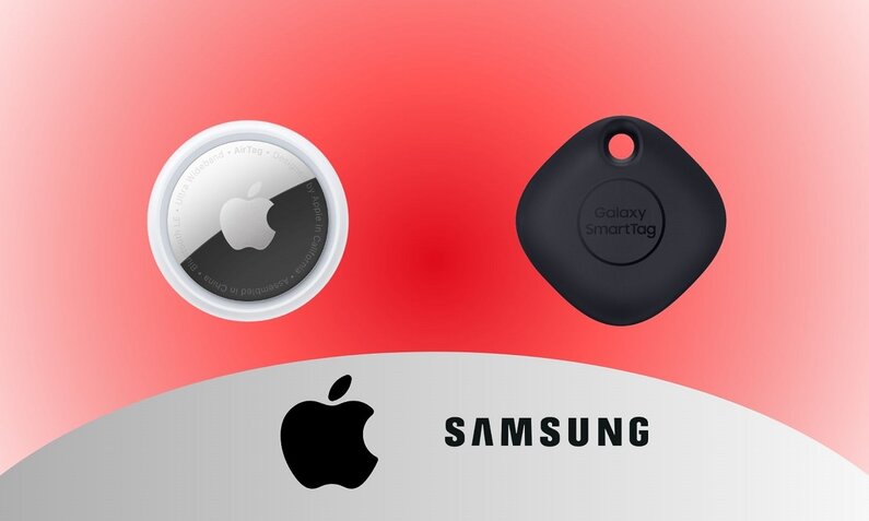 Apple AirTags und Samsung Galaxy Smarttags nebeneinander | © Amazon