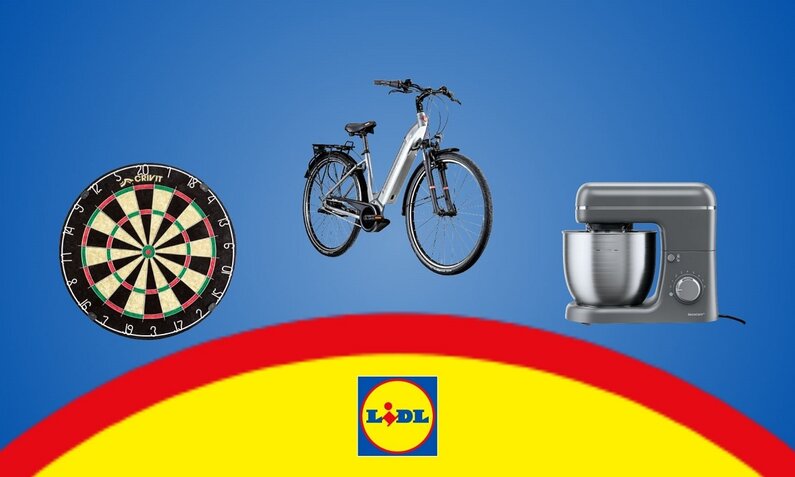 Dartscheibe, Fahrrad und Mixer nebeneinander | © Amazon