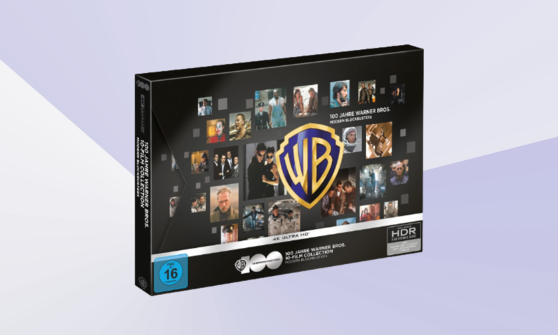 Die schicke limitierte Warner Bros 100th Anniversary Collection in einer Box mit Bildern der Filme  | © Amazon