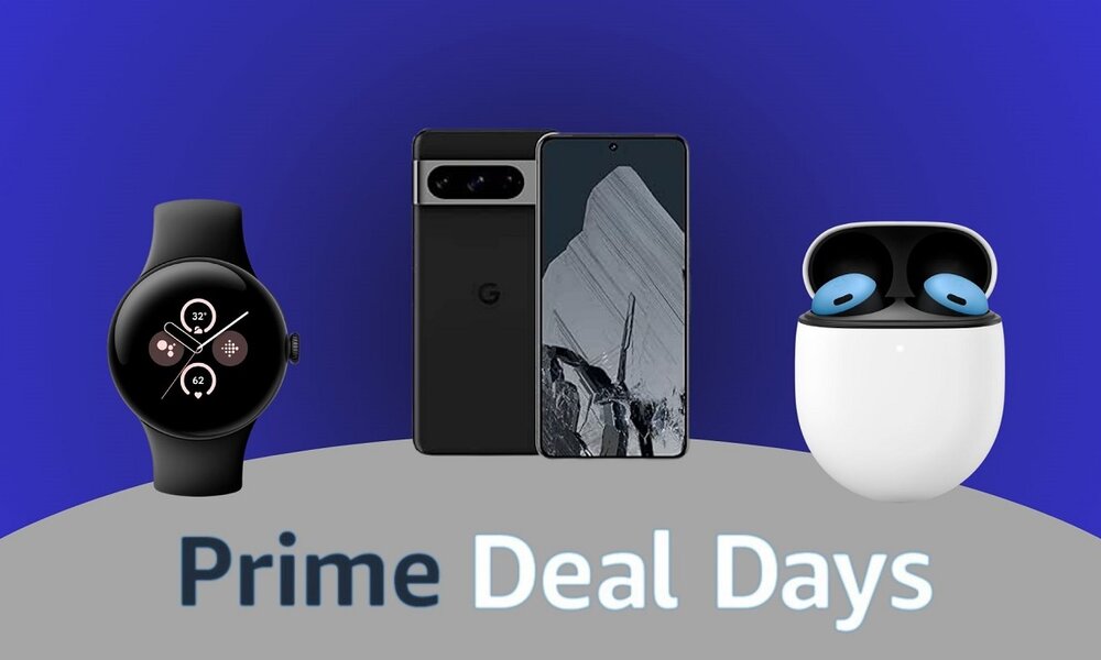 Google Pixel Watch 2, Pixel 8 Pro und Pixel Buds Pro nebeneinander | © Amazon