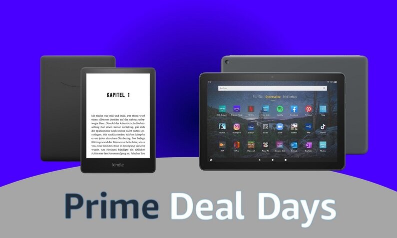 Kindle E-Book-Reader und Fire HD-Tablet nebeneinander | © Amazon