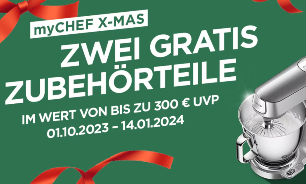Banner der Kenwood myChef X-Mas-Aktion mit dem Zeitraum bis 14. Januar | © Kenwood