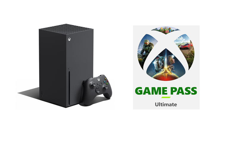 Xbox Series X in Schwarz mit dem Logo für den Game Pass Ultimate | © Amazon