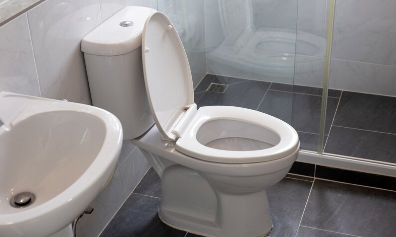 Offene Toilette im Badezimmer | ©  Getty Images/ Bowonpat Sakaew