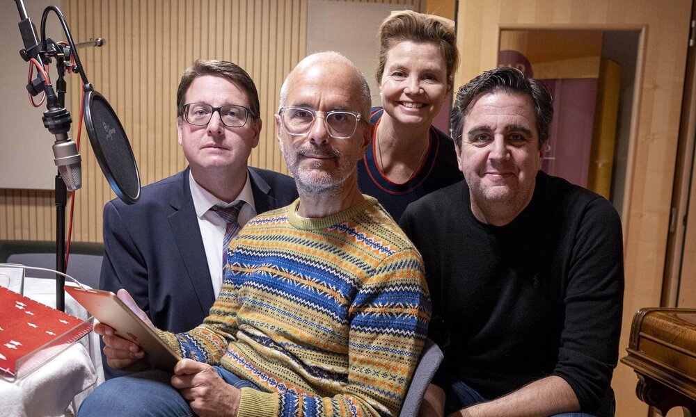 Kai Magnus Sting, Christoph Maria Herbst, Annette Frier und Bastian Pastewka | © hr/Guido Schröder