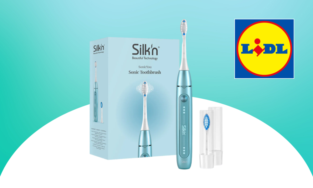Elektrische Schallzahnbürste von Silk'n in weiß und grün, mit dem Lidl-Logo | © Lidl