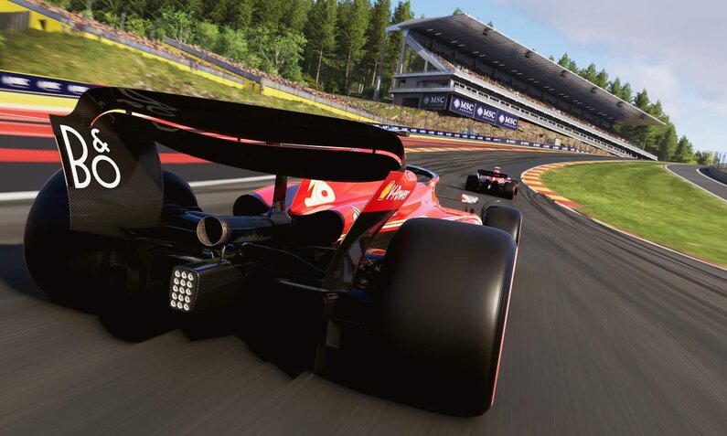 Dynamik im Rennsport: Formel-1-Auto bei hoher Geschwindigkeit auf der Kurve. | © Electronic Arts