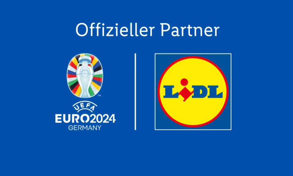 Offizielles Logo der Europameisterschaft 2024, daneben das Lidl-Logo mit dem Schriftzug "Offizieller Partner" | © Lidl