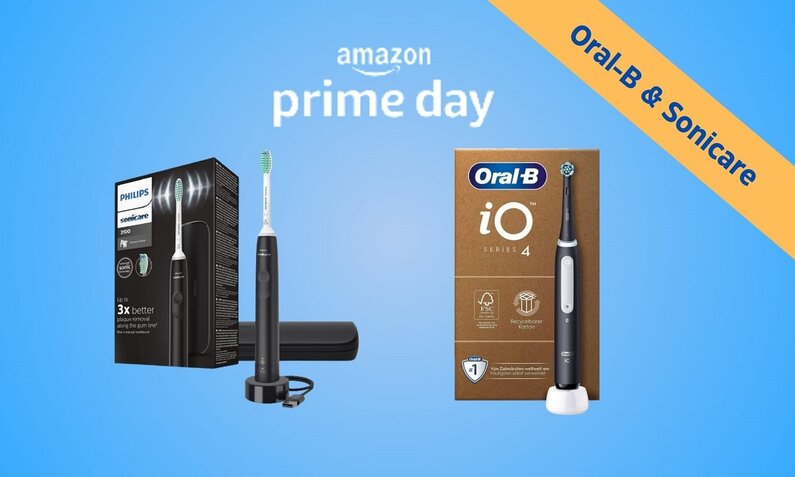 Elektrische Zahnbürsten von Oral-B und Philips nebeneinander | © Amazon