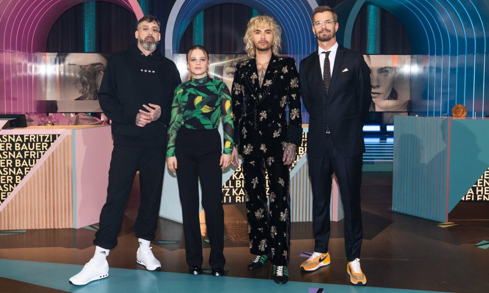 Sido, Jasna Fritzi Bauer und Bill Kaulitz mit Joko Winterscheidt sind bei "Wer stiehlt mir die Show?" 2023 dabei. | © ProSieben