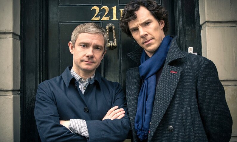 Benedict Cumberbatch und Martin Freeman als Sherlock Holmes und Dr. Watson.  | © BBC